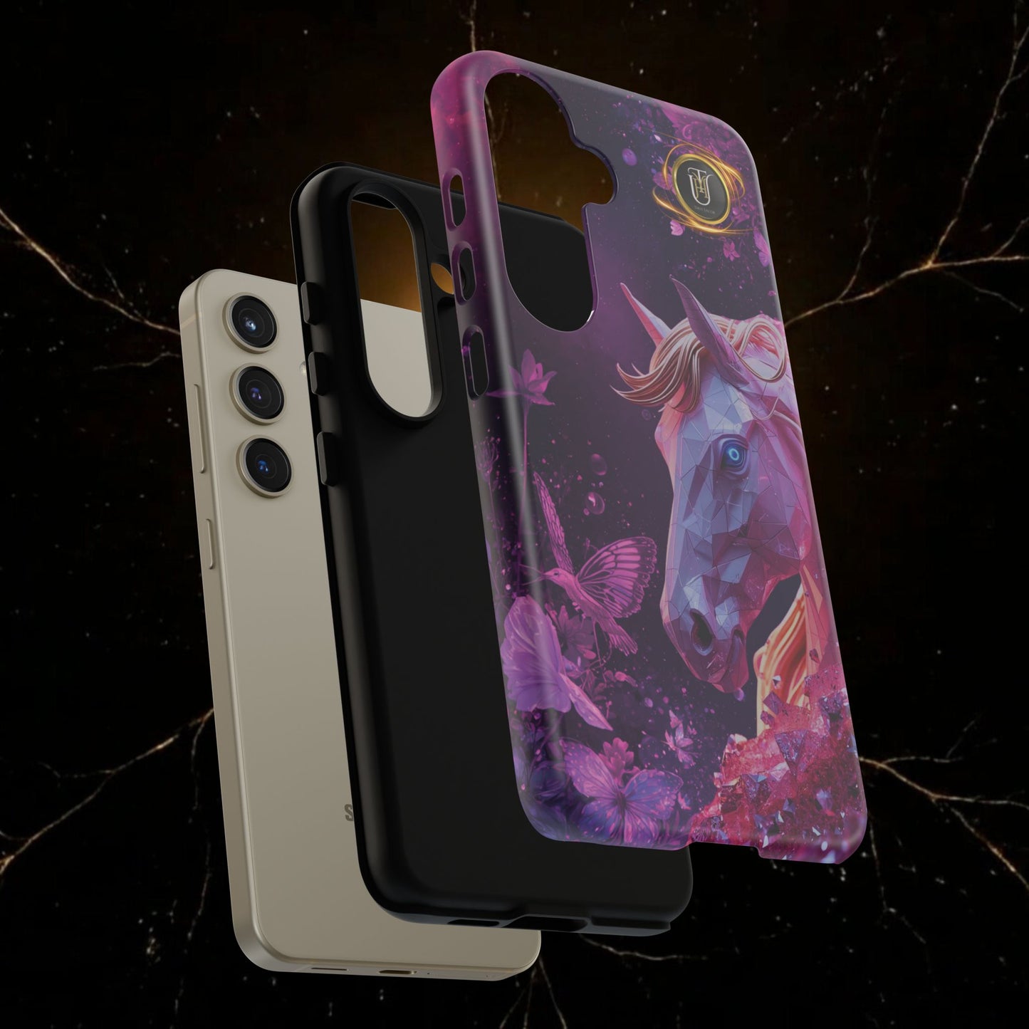 Quantum Pink Lunar Diamond Horse Tough Case — 2026 Pink Horse Phone Case