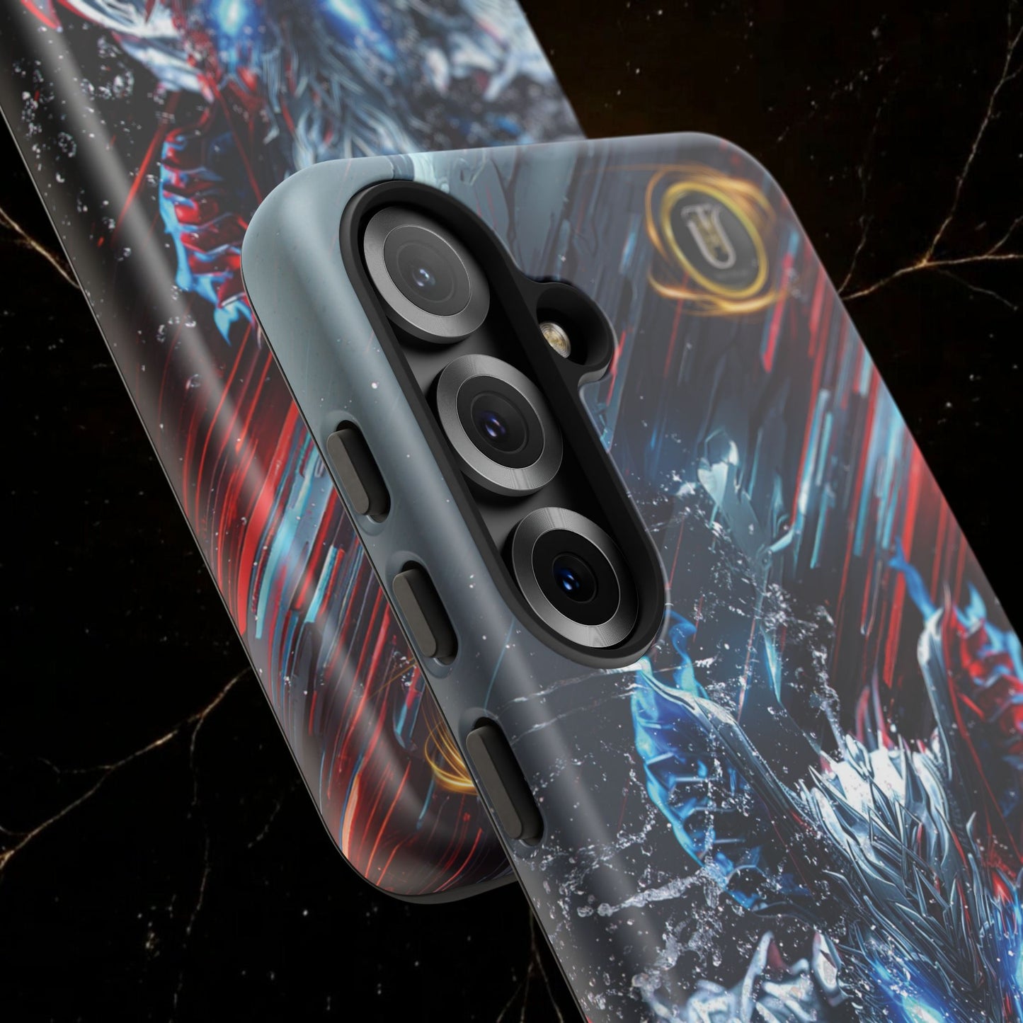 Lunar Metal Rat Samurai Phone Case — Warrior Rodent Armor Design