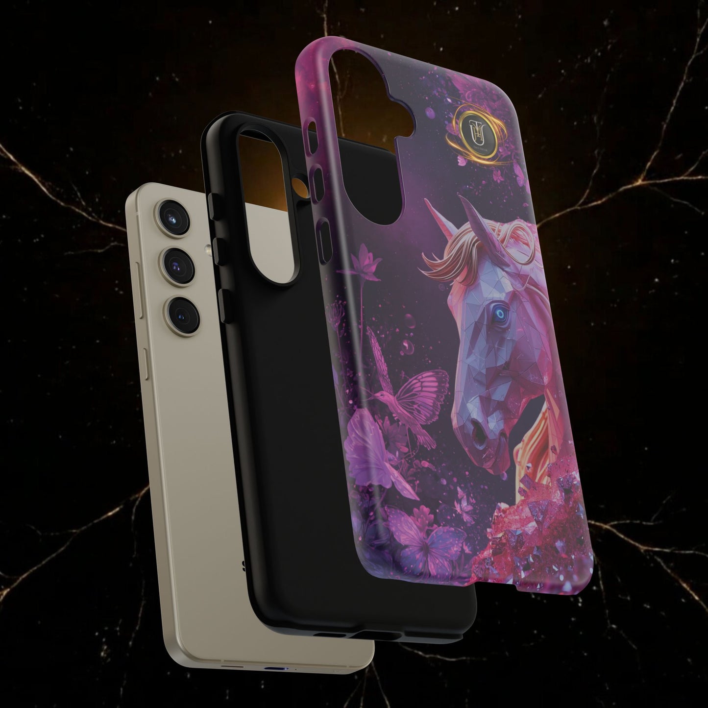 Quantum Pink Lunar Diamond Horse Tough Case — 2026 Pink Horse Phone Case
