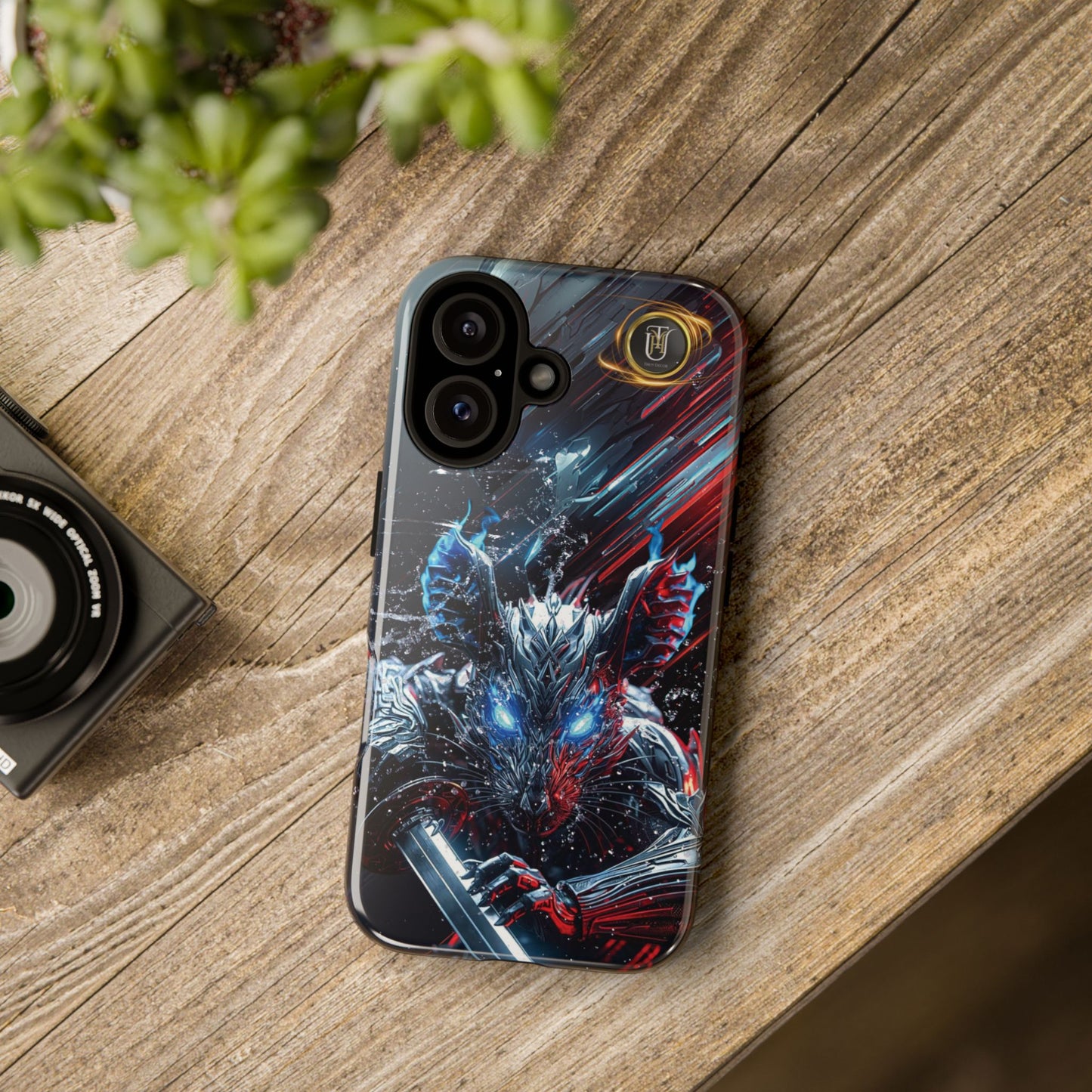 Lunar Metal Rat Samurai Phone Case — Warrior Rodent Armor Design