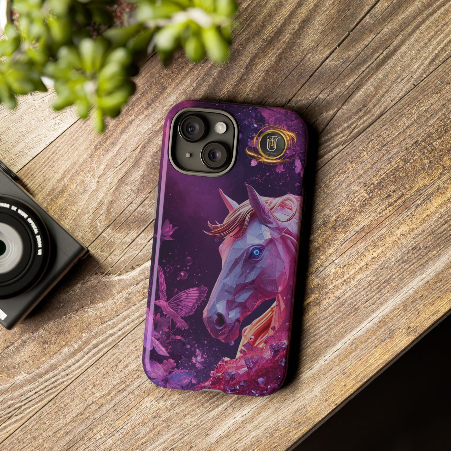 Quantum Pink Lunar Diamond Horse Tough Case — 2026 Pink Horse Phone Case