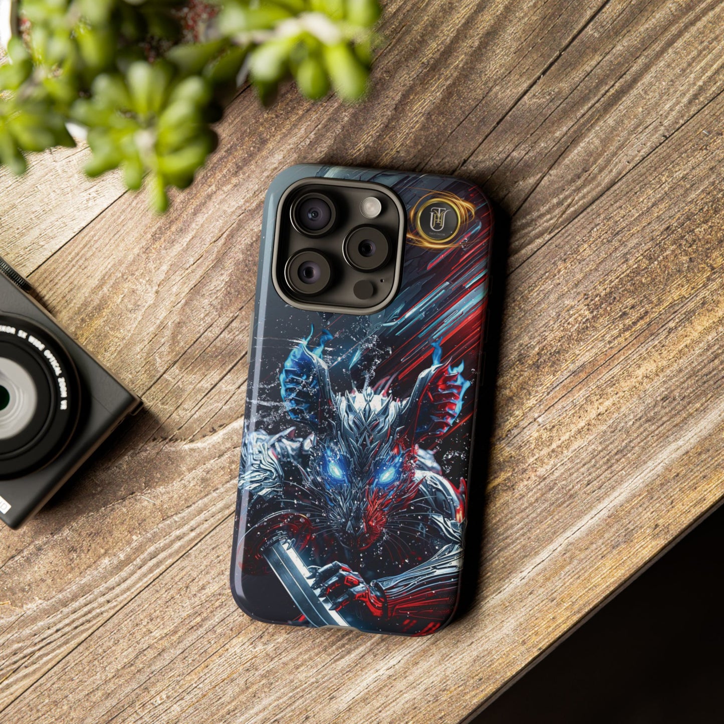 Lunar Metal Rat Samurai Phone Case — Warrior Rodent Armor Design