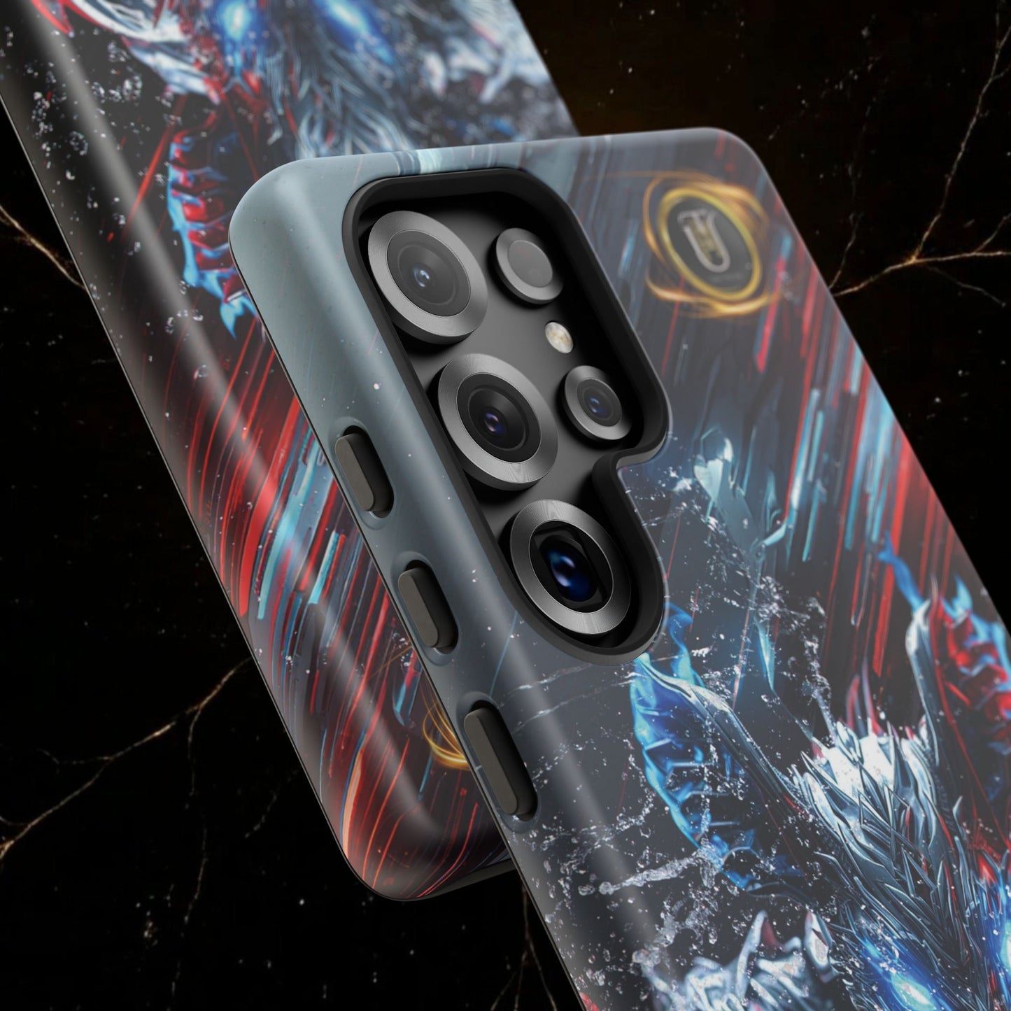 Lunar Metal Rat Samurai Phone Case — Warrior Rodent Armor Design