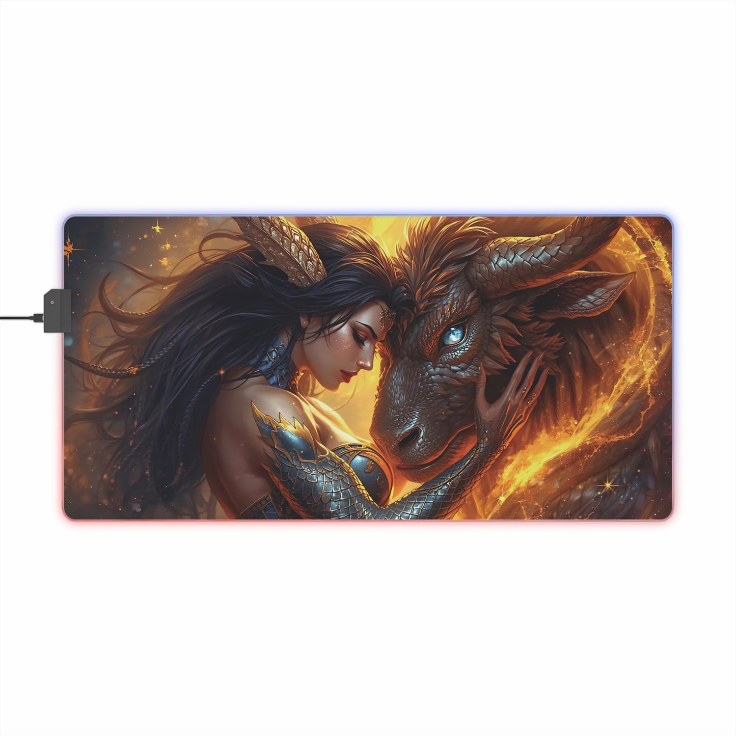 Lady Dragon & Ox Lunar Zodiacs LED Gaming Mouse Pad