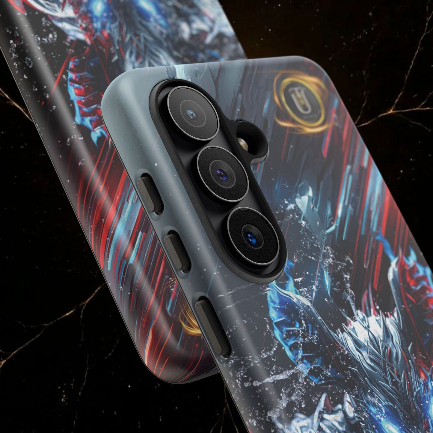 Lunar Metal Rat Samurai Phone Case — Warrior Rodent Armor Design
