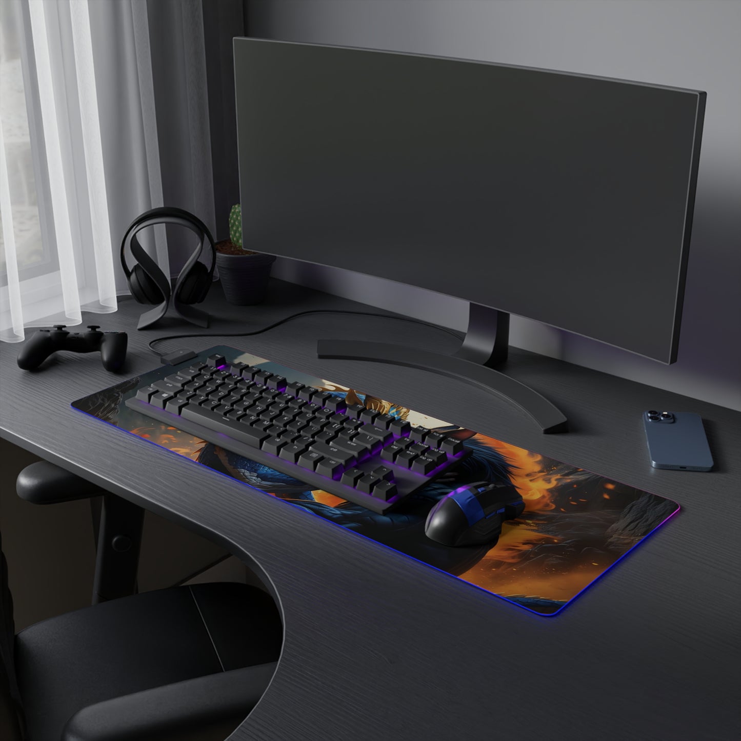 Lady Dragon & Rat Lunar Zodiacs Design LED Gaming Mouse Pad
