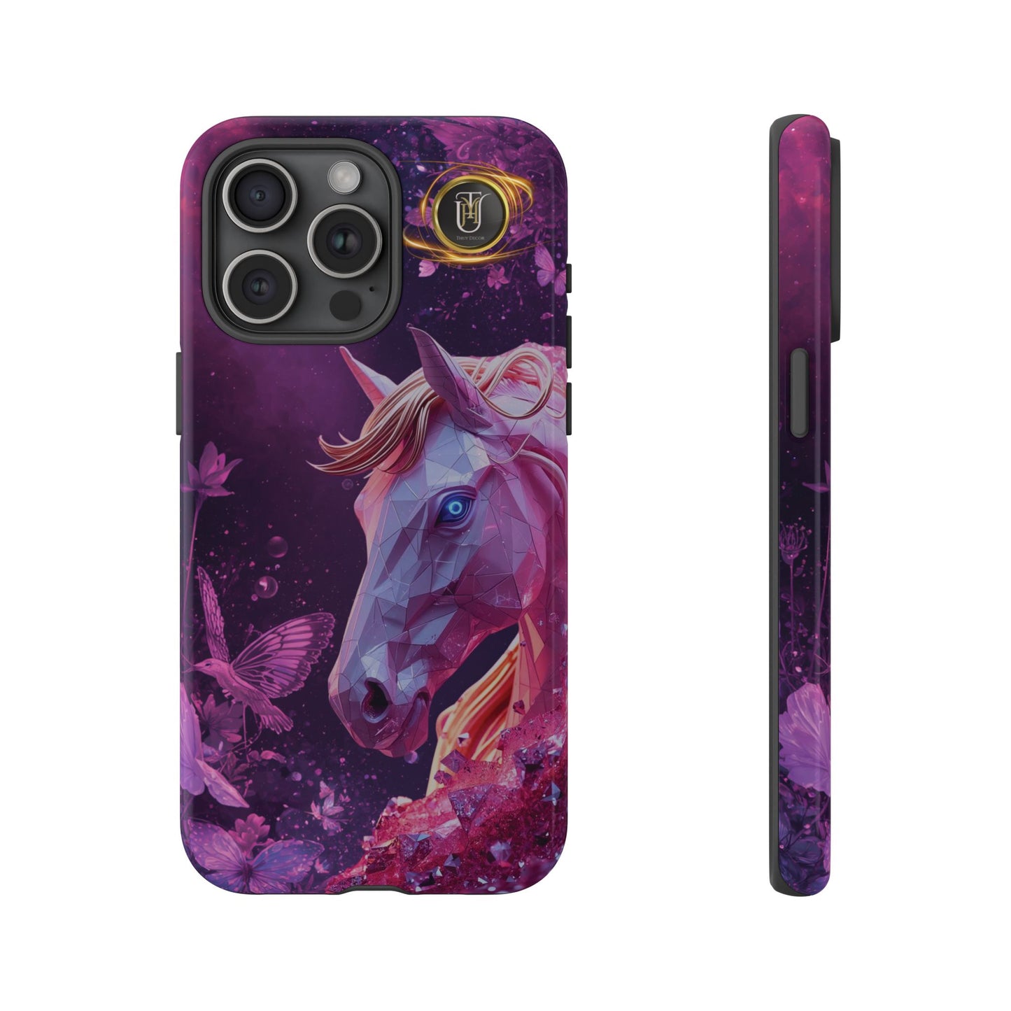 Quantum Pink Lunar Diamond Horse Tough Case — 2026 Pink Horse Phone Case
