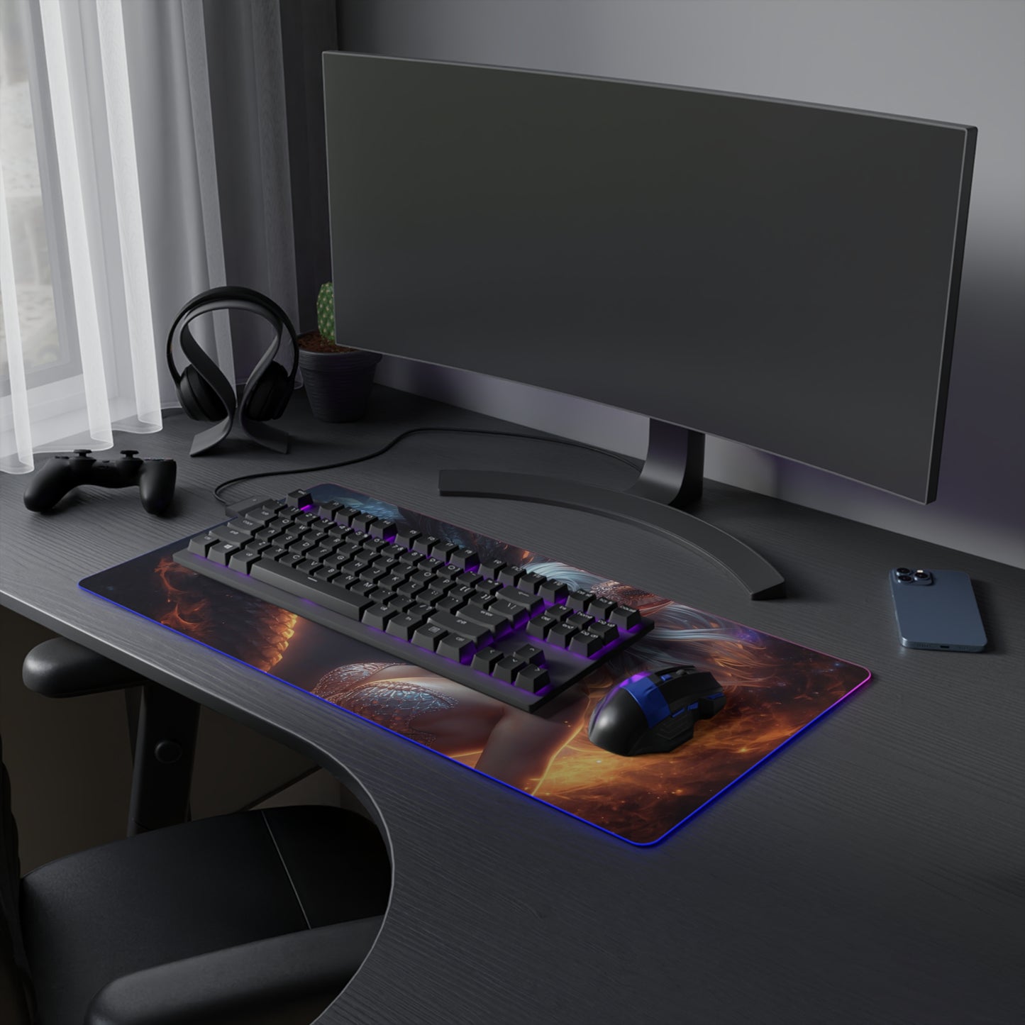 Lady Dragon & Dragon LED Gaming Mouse Pad