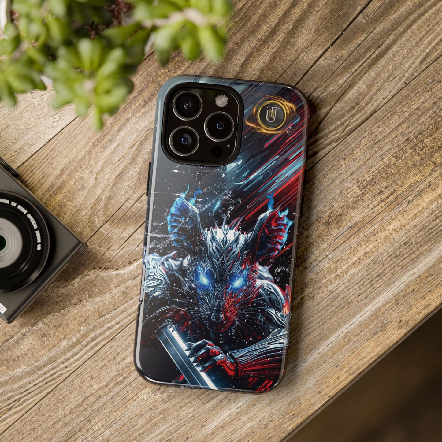 Lunar Metal Rat Samurai Phone Case — Warrior Rodent Armor Design