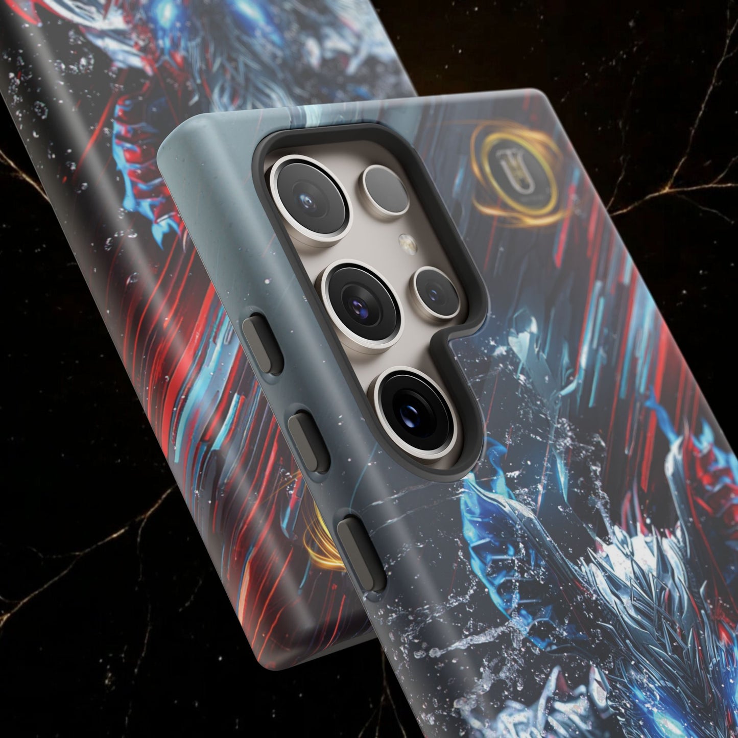 Lunar Metal Rat Samurai Phone Case — Warrior Rodent Armor Design