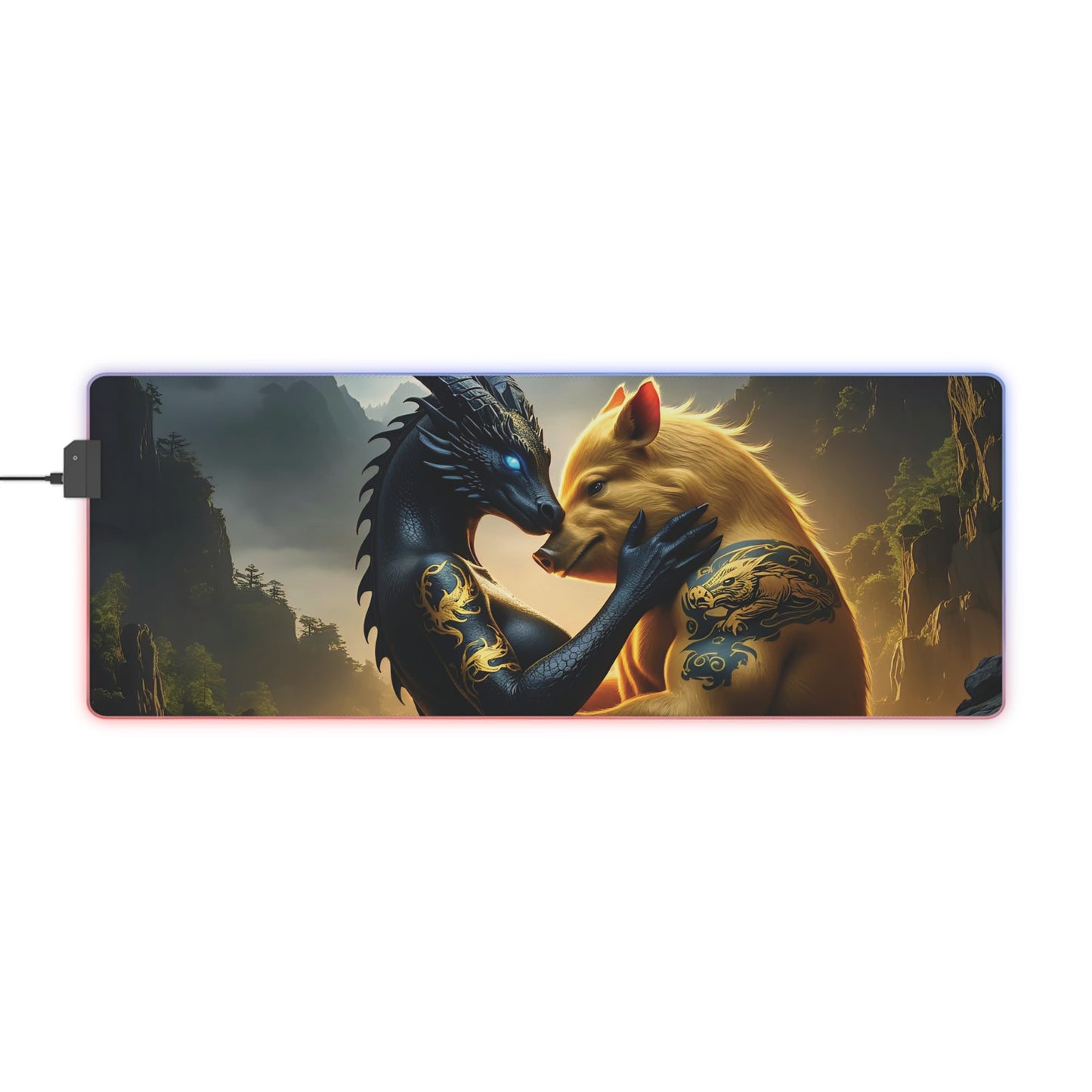 Dragon & Pig Lunar Zodiac LED Gaming Mouse Pad