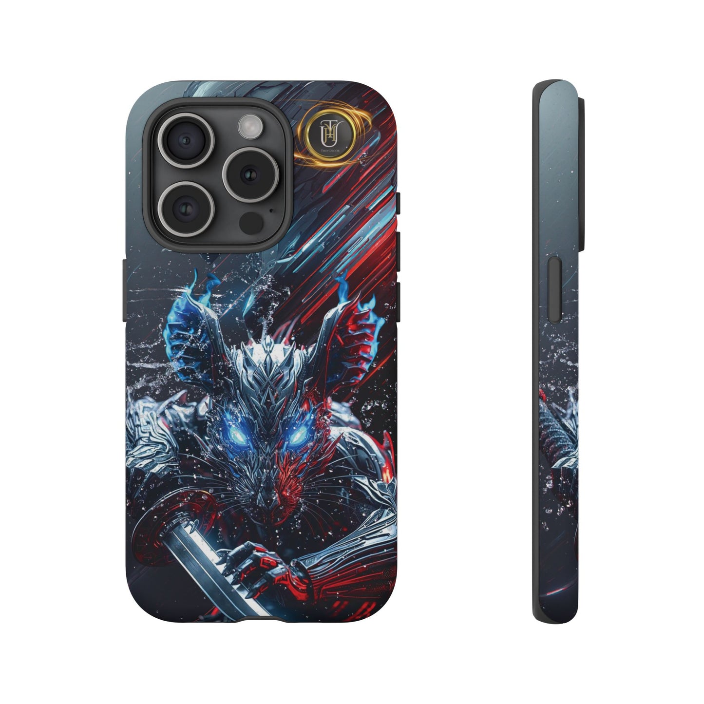 Lunar Metal Rat Samurai Phone Case — Warrior Rodent Armor Design
