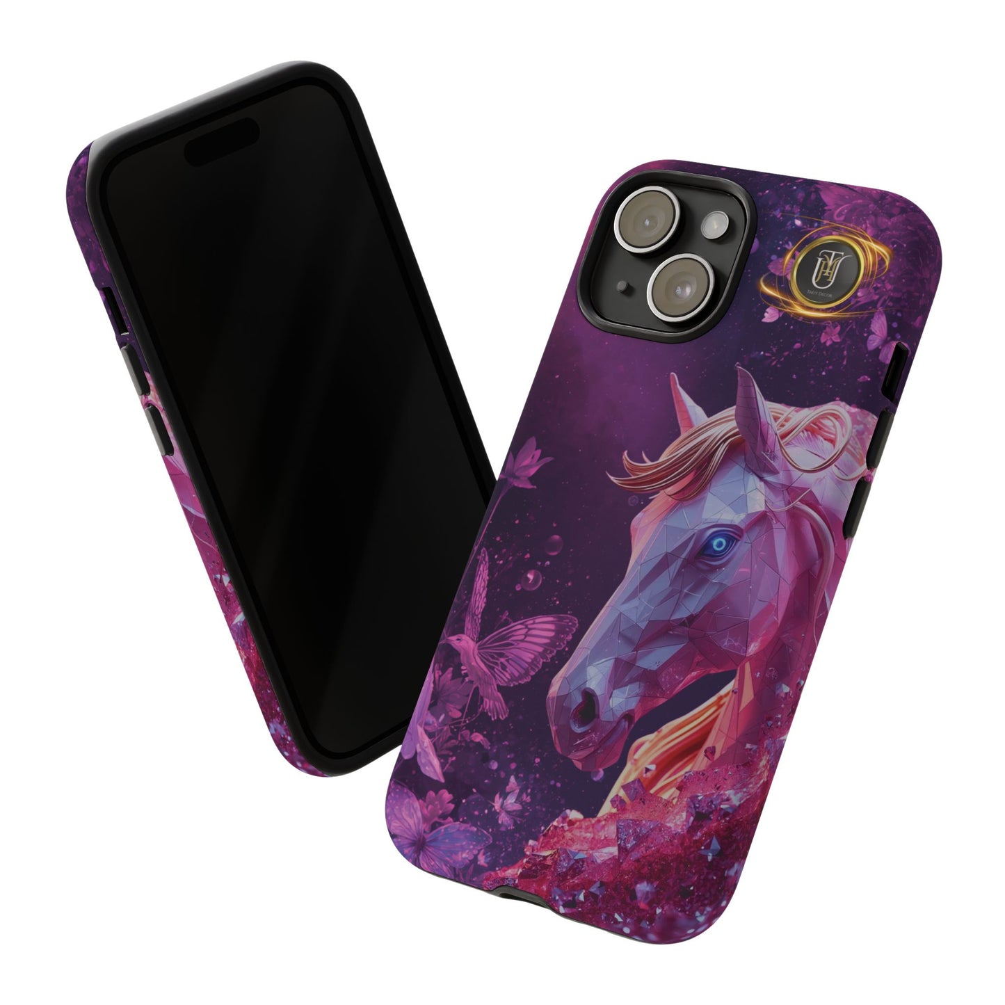 Quantum Pink Lunar Diamond Horse Tough Case — 2026 Pink Horse Phone Case