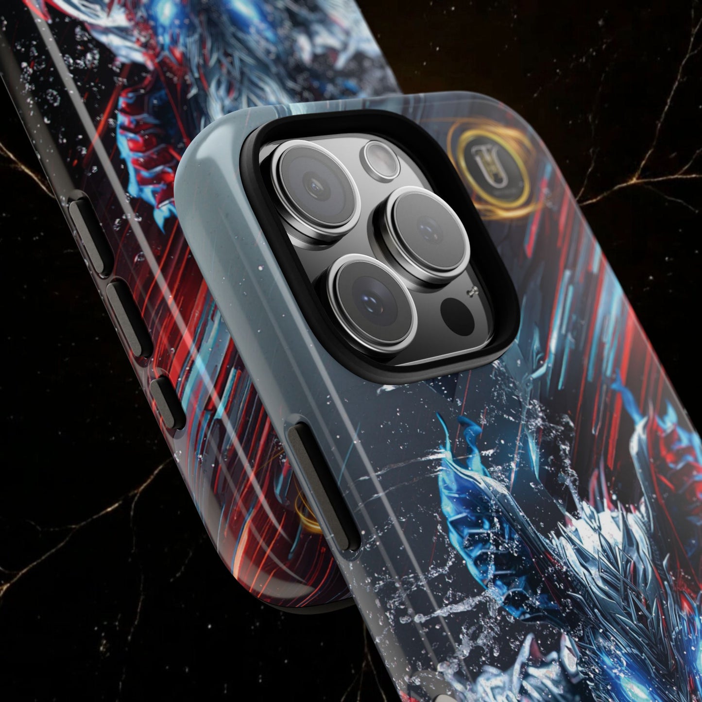 Lunar Metal Rat Samurai Phone Case — Warrior Rodent Armor Design