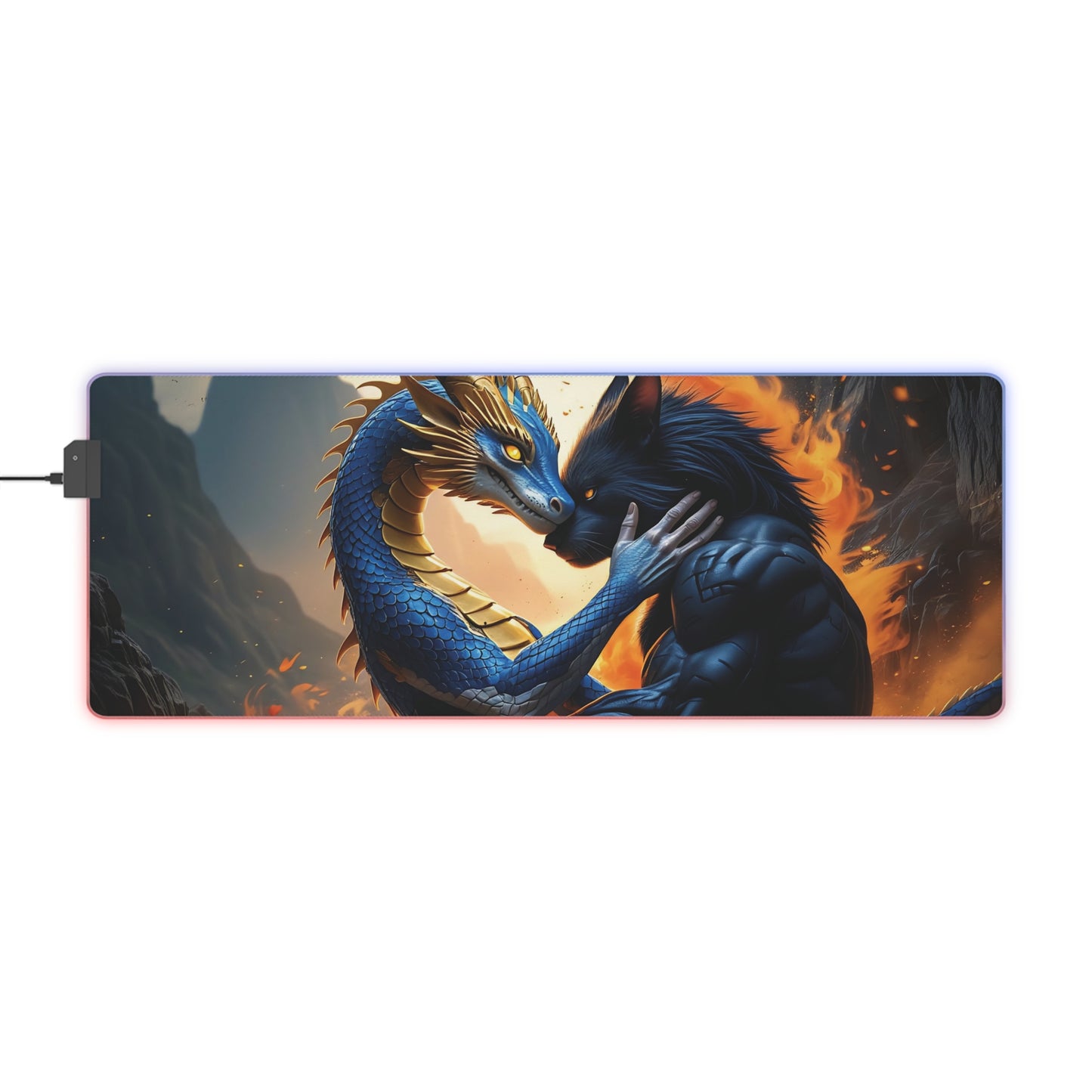 Lady Dragon & Rat Lunar Zodiacs Design LED Gaming Mouse Pad