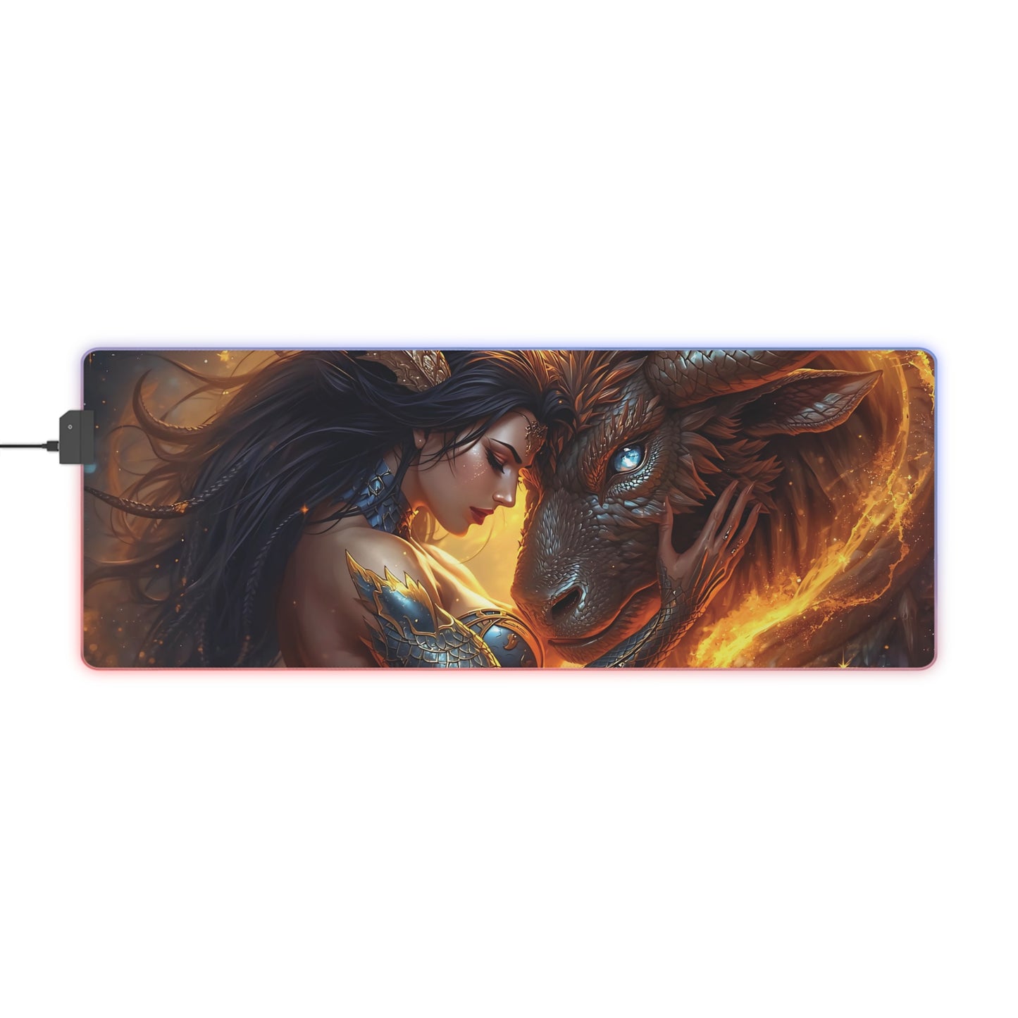 Lady Dragon & Ox Lunar Zodiacs LED Gaming Mouse Pad