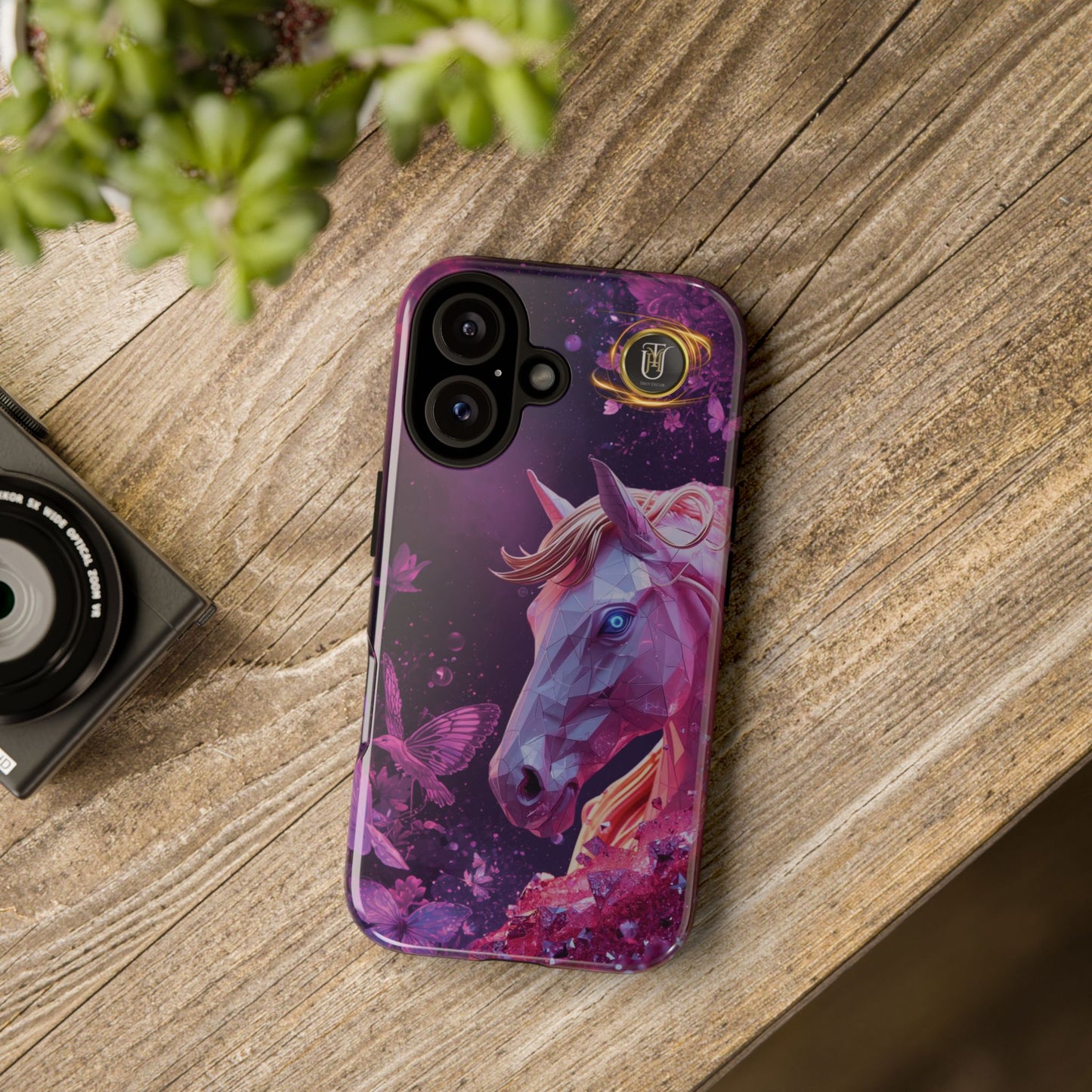 Quantum Pink Lunar Diamond Horse Tough Case — 2026 Pink Horse Phone Case