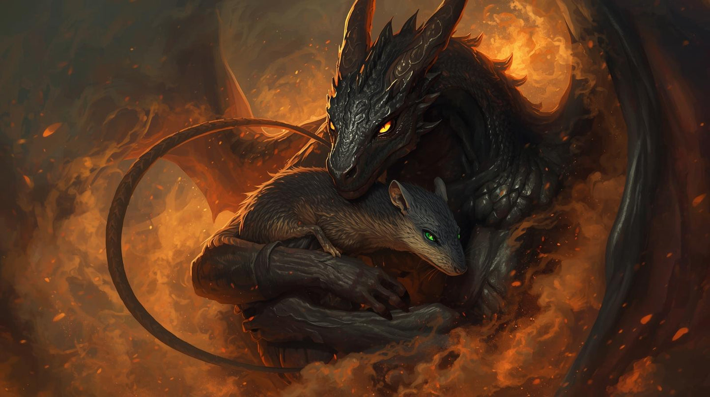 Dragon & rat born in fire